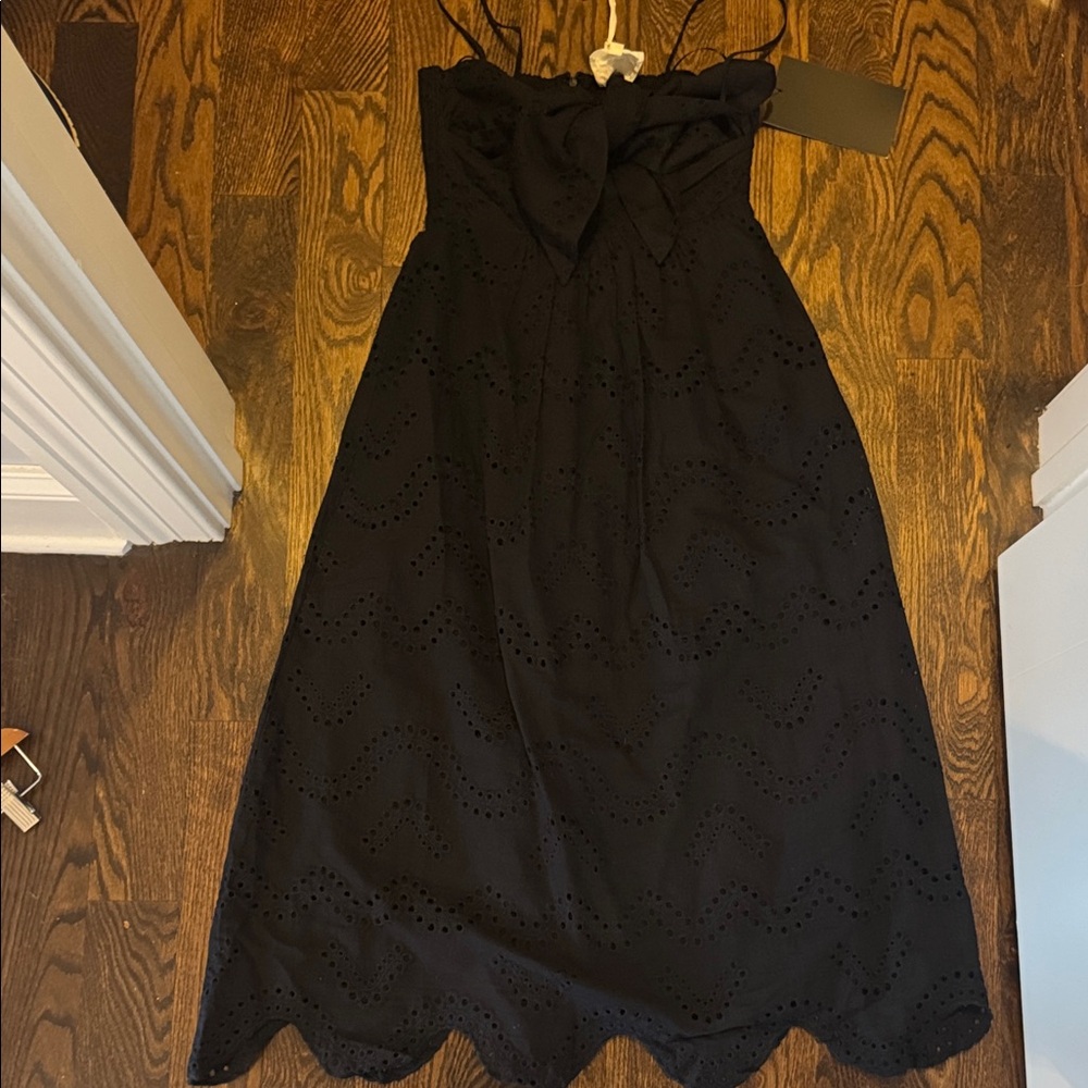 Tuckernuck- hyacinth house - black eyelet tie front sanibel midi dress - Picture 4 of 5